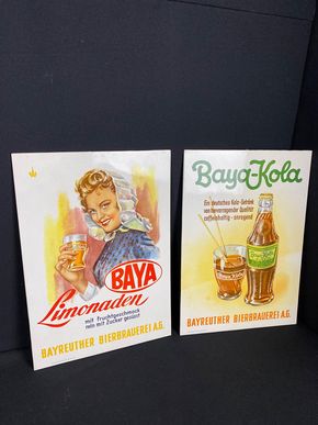 Baya Limonaden Baya Kola Bayreuth Schilderset 2 Exemplare  44 x 31 cm D - um 1955
