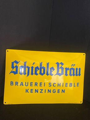 Schieble Bräu Kenzingen Emailschild um 1950