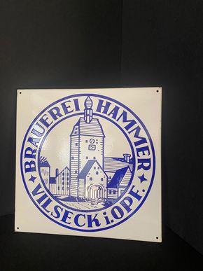 Brauerei Hammer Vilseck Oberpfalz Emailschild um 1955