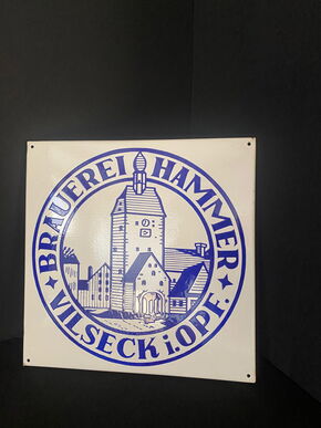Brauerei Hammer Vilseck Oberpfalz Emailschild um 1955