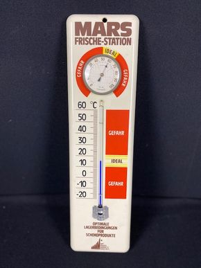 Mars Frischestation Barometer mit Thermometer um 1965  45 x 12 cm