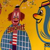 Clown mit Scherzballons - Originalzeichnung (XXL) der 50er Jahre