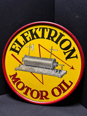 Elektrion Motor Oil Blechschild  33 cm - Belgien um 1946