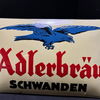 Adlerbräu Schwanden Emailschild 49 x 33 cm - Schweiz um 1925
