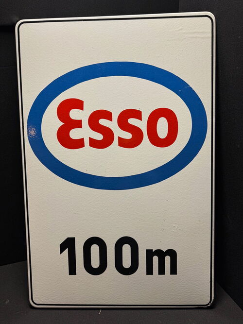 Esso 100 m - Emailleschild 73 x 48 cm - Tankstelle - D um 1960