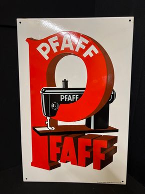 Pfaff Nähmaschinen Emailschild 73 x 48 cm - D um 1950