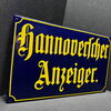 Hannoverscher Anzeiger - Emailschild - Zeitung Hannover - 50 x 30 cm - D um 1960