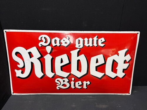 Riebeck Brauerei - Das gute Riebeck Bier (gewölbtes Emailleschild um 1910)