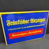 Fränkischer Anzeiger - Nürnberger Nachrichten (Emailleschild - Schräg abgekantet / 50er Jahre)