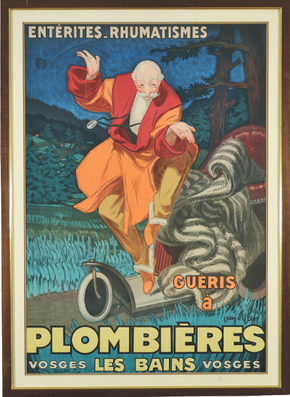 Plombieres Originalplakat im Rahmen (um 1930)