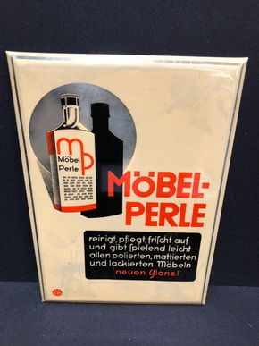 Möbel Perle Möbelpolitur - Blechschild mit Sem-Glas Überzug (A95)