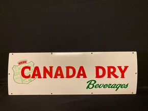 Canada Dry Beverages Emailschild 90 x 30 cm um 1975 
