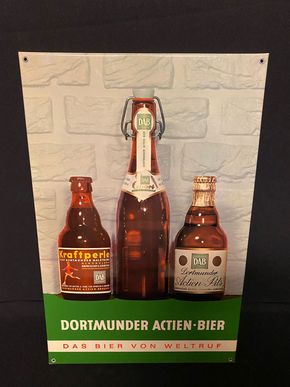 Dortmunder Actienbräu 58 x 38 cm Blechschild mint im Papier - Dortmund um 1960