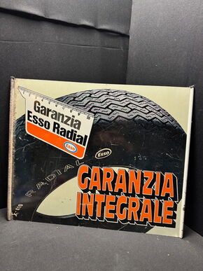 Blechschild Reifen - Esso Radial Garanzia 60 x 50 cm - IT um 1960