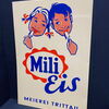 Meierei Trittau - Mili Eis (großes  Blechschild um 1960)