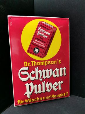 Dr. Thompsons Schwan Pulver - Für Wäsche und Haushalt (Blech 1930/1950)