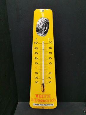 Veith B.F. Goodrich Emaillethermometer in stattlicher Größe (50er Jahre)