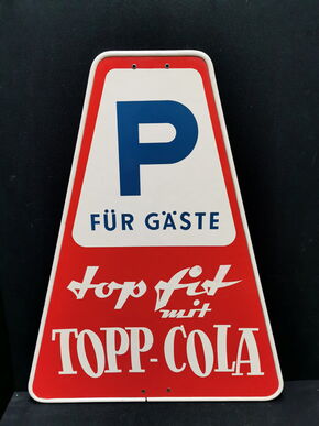 Topp Cola Werbeschild - Parkplatz für Gäste (um 1965) 