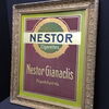Nestor Cigarettes Blechschild im Stuckrahmen mit „Samtüberzug“ (Um 1915)
