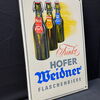 Hofer Weidner Flaschenbiere - 50er Jahre Emailleschild