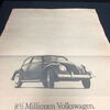 Volkswagen (VW) Kleinplakat zum millionsten verkauften Käfer (ca. 44 x 31 cm)