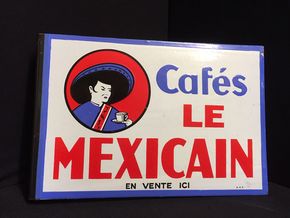 Cafes Le Mexicain Emailschild als Ausleger