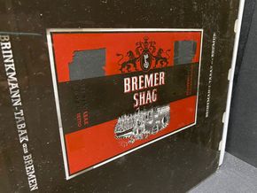 Bremer Shag / Lux (Martin Brinkmann Tabakfabrik) - Sechs Glas-Lithoplatten in Originalkarton)