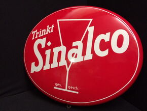 Trinkt Sinalco Emailleschild mit BH Signatur 