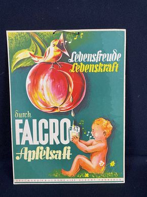 Lebensfreude Lebenskraft durch Falcro Apfelsaft -  Kleinplakat 33 x 24 cm