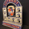 Rotbart Rasierklingen Verkaufsdisplay aus Blech um 1930 - gut rasiert - gut gelaunt! 