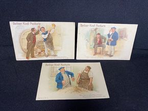 Berliner Kindl Postkarten 3er Set - Deutsches Reich - teilweise gelaufen
