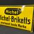 Michel Briketts - Anerkannt beste Marke (Gewölbtes Emailleschild um 1925)