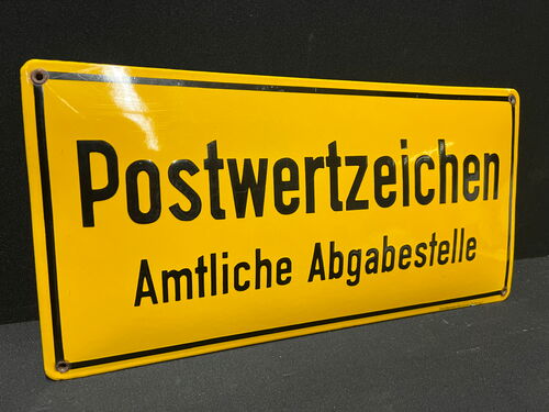 Postwertzeichen - Amtliche Abgabestelle (Gewölbtes Emailleschild der 50er Jahre)