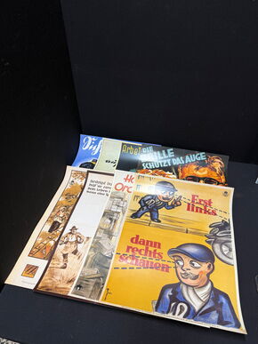 Arbeitsschutz - 8er-Set A3 Plakate (Neuzeitliche Nachdrucke bzw. Kopien auf festen Hochglanzpapier)