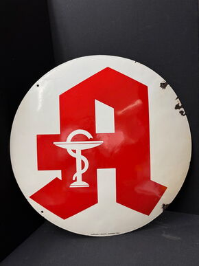 Apotheken Emailleschild in stattlicher Grōsse (1950er oder 1960er Jahre)