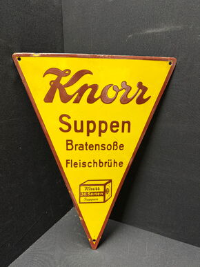 Knorr Suppen - Bratensoße - Fleischbrühe (Emailleschild um 1935)