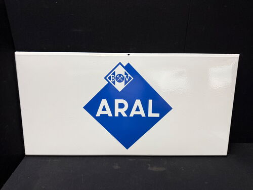 Aral - BV Aral Emailleschild von Öelpumpenschrank (Um 1950)