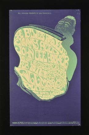 Konzertplakat des Künstlers John H. Myers aus dem Jahr 1967