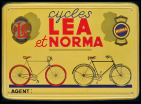 Lea et Norma Fahrradblechschild um 1935