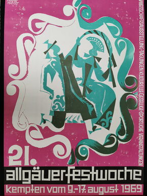 Allgäuer Festwoche Kempten 1969 Werbeplakat 