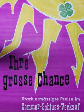 Sommer-Schluss-Verkauf / Ihre große Chance (Werbeplakat der 60er Jahre)