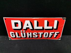 Dalli Glühstoff - Gewölbtes Emailleschild aus der Zeit um 1915