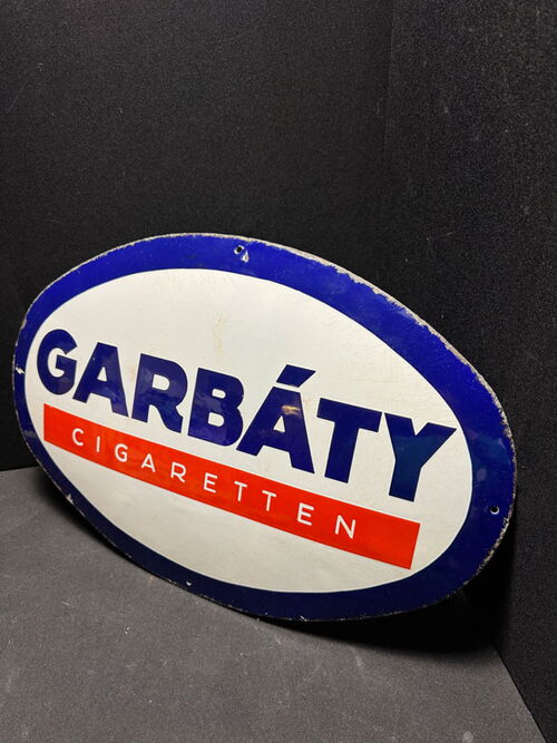 Garbaty Cigaretten Emailschild Oval -  60 x 41 cm - D um 1925/30