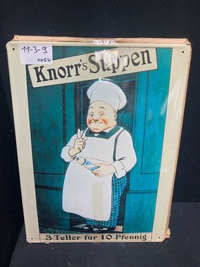 Knorr's Suppen - Neuzeitliches Schild samt Produktionsplatten