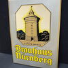 Brauhaus Nürnberg - Großes 50er Jahre Blechschild mit Imoglasüberzug