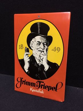 Grimm und Triepel Blechaufsteller mit Aufhängöse (30er Jahre)