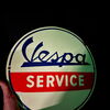 Vespa Service Emailleschild *fluoreszierend* 34 cm - Rarität - D um 1955/60