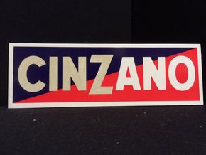 Cinzano Werbeschild fluoreszierend - extrem dicke Pappe ( um 1960 ) 