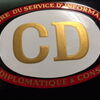 Code Diplomatique & Consulaire Emailleschild CD Goldschrift
