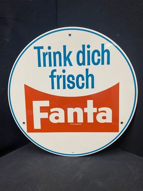 Fanta - Trink dich frisch (60er Jahre Werbeschild)